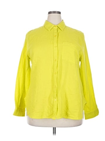 New York & Company 3/4 Sleeve Button-Down Shirt (view 1)