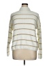 Rachel Zoe 100% Polyester Stripes Ivory Turtleneck Sweater Size XL - photo 1