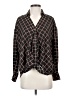 Fab'rik 100% Polyester Argyle Black Long Sleeve Blouse Size S - photo 1
