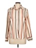 Unbranded 100% Polyester Stripes Tan Long Sleeve Blouse Size L - photo 1