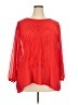 Simply Irresistible 100% Polyester Red 3/4 Sleeve Blouse Size 3X - photo 1
