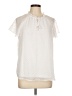 Elle 100% Polyester Ivory Short Sleeve Blouse Size L - photo 1