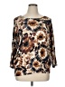 Kim & Cami Floral Brown Pullover Sweater Size 1X - photo 1