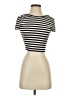 Shein Stripes Ivory Short Sleeve Turtleneck Size 2 - photo 1