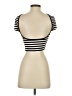 Shein Stripes Ivory Short Sleeve Turtleneck Size 2 - photo 2