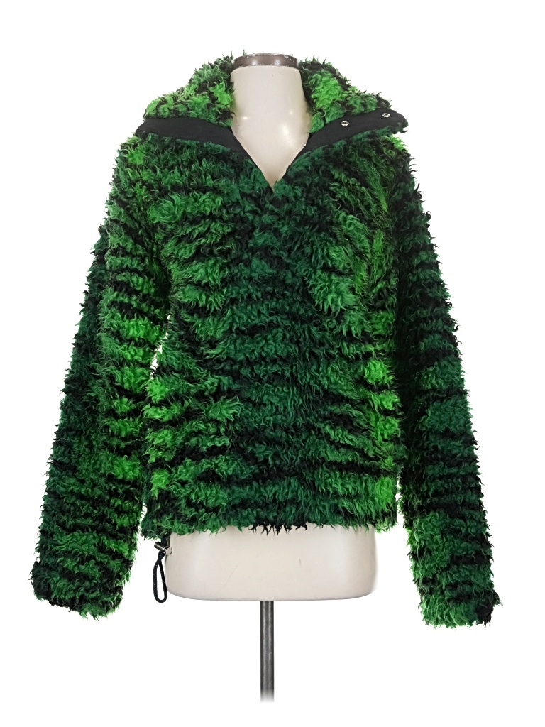 Pre-owned Kenzo X H&m Faux Fur Jacket In Green