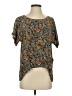 Lilu Floral Black Short Sleeve Blouse Size XS - photo 1