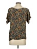 Lilu Floral Black Short Sleeve Blouse Size XS - photo 2