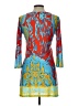 White Mark Print Blue Casual Dress Size L - photo 2