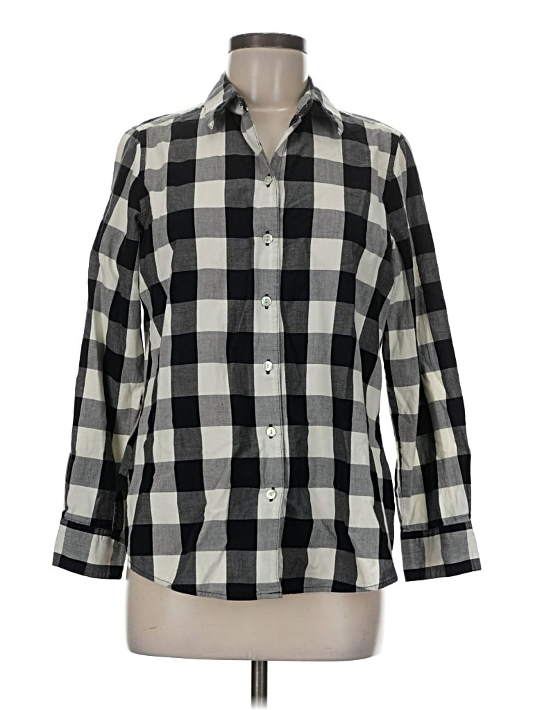 Pre-owned Foxcroft Long Sleeve Button Down Shirt In Black
