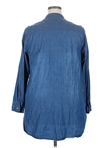 Just Fab 3/4 Sleeve Button-Down Shirt (view 2)