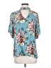 Jodifl Floral Teal Short Sleeve Blouse Size S - photo 1