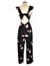 Amuse Society Floral Black Jumpsuit Size S - photo 2