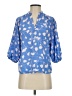 Lush 100% Rayon Blue 3/4 Sleeve Blouse Size S - photo 1