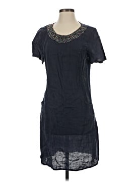 chinese dress ladies Lina Tomei Grey Linen dress Size L – The Wardrobe main image 0