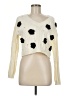 Aqua Blues Polka Dots Ivory Cardigan Size M - photo 1