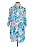 Unbranded 100% Polyester Tropical Blue 3/4 Sleeve Blouse Size L - photo 1