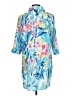 Unbranded 100% Polyester Tropical Blue 3/4 Sleeve Blouse Size L - photo 2