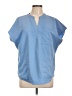 Fabletics Blue Short Sleeve Blouse Size L - photo 1