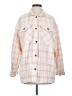 HFX Plaid Pink 3/4 Sleeve Button-Down Shirt Size S - photo 1