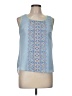 E&M Collection Blue Sleeveless Blouse Size M - photo 1