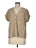 Gap 100% Rayon Animal Print Tan Short Sleeve Blouse Size M - photo 1