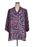 Boutique + 100% Polyester Paisley Blue 3/4 Sleeve Blouse Size 0X - photo 1