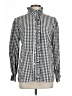 Unbranded 100% Polyester Checkered-gingham Silver Long Sleeve Blouse Size L - photo 1