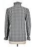 Unbranded 100% Polyester Checkered-gingham Silver Long Sleeve Blouse Size L - photo 2