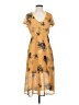 Leith 100% Polyester Floral Yellow Casual Dress Size S - photo 1