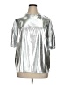 Shein Curve Metallic Silver Short Sleeve Top Size 16 Plus (2) - photo 1