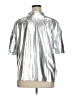 Shein Curve Metallic Silver Short Sleeve Top Size 16 Plus (2) - photo 2