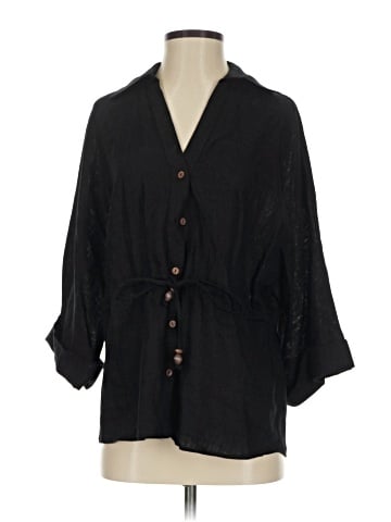 Zara 3/4 Sleeve Button-Down Shirt (view 1)