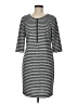 Connected Apparel Stripes Gray Casual Dress Size 8 (petite) - photo 1