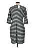 Connected Apparel Stripes Gray Casual Dress Size 8 (petite) - photo 2