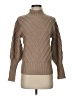 Catherine Malandrino Chevron-herringbone Tan Turtleneck Sweater Size S - photo 1