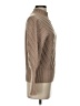 Catherine Malandrino Chevron-herringbone Tan Turtleneck Sweater Size S - photo 4