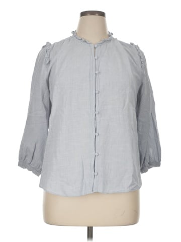 LC Lauren Conrad 3/4 Sleeve Button-Down Shirt (view 1)