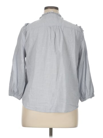 LC Lauren Conrad 3/4 Sleeve Button-Down Shirt (view 2)