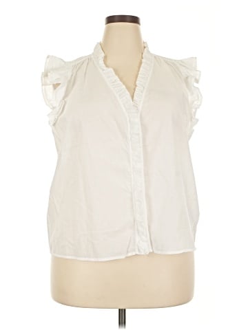 J.Crew Factory Store Sleeveless Button-Down Shirt (view 1)