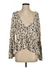 Altar'd State Animal Print Tan Long Sleeve Blouse Size S - photo 1