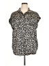 MTS 100% Polyester Animal Print Black Short Sleeve Blouse Size 2X - photo 1