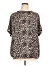 Buffalo by David Bitton 100% Polyester Animal Print Brown Short Sleeve Blouse Size 2X - photo 1