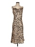 Aqua Animal Print Tan Cocktail Dress Size S - photo 1