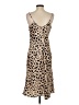 Aqua Animal Print Tan Cocktail Dress Size S - photo 2