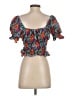 Lush Teal Short Sleeve Blouse Size S - photo 2