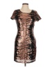 Upson Downes 100% Polyester Metallic Brown Cocktail Dress Size 10 - photo 1