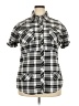 ABLE 100% Polyester Plaid Gray Short Sleeve Blouse Size 2X - photo 1