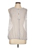 Bisou Bisou 100% Polyester Silver Sleeveless Blouse Size L - photo 1