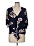 LUQ 100% Rayon Blue Short Sleeve Blouse Size M - photo 1